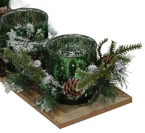 Zestaw trzech świeczników tealight na ozdobnej podstawce
