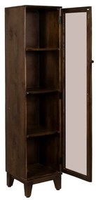 Brązowa witryna z litego drewna mango 40x180x40 cm Ravi – Ixia