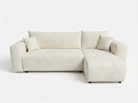Kremowa rozkładana narożna sofa SORELA, dwustronna + 2 poduszki GRATIS