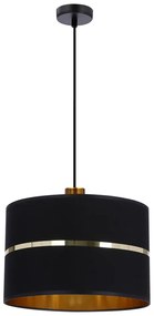 Czarna lampa wisząca z tekstylnym kloszem ø 30 cm Assam – Candellux Lighting