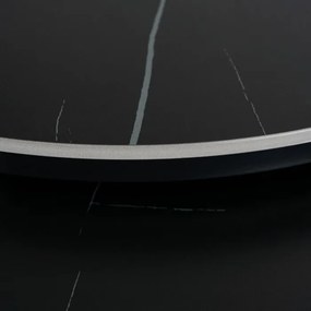 Zestaw Stolików Kawowych JERRY Czarny Marmur/Czarny do Salonu Nowoczesny