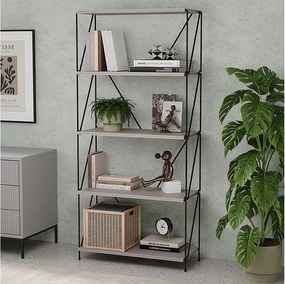 Półka na książki zielony/czarny 60x30x134.5 ravix