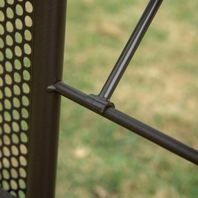 Outsunny huśtawka ogrodowa 3osobowa z daszkiem przeciwsłonecznym poduszka metal poliester khaki 116x206x183cm | Aosom PL