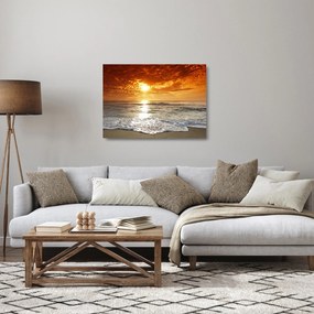 Obraz na szkle zachód słońca na Korsyce (70x50 cm)