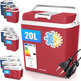 Chłodziarka elektryczna Jago 2 w 1, 20 l, czerwona