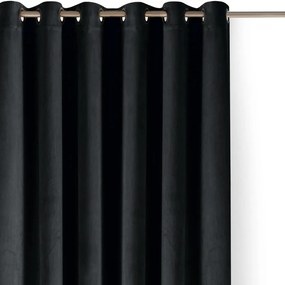 Czarna aksamitna zasłona częściowo zaciemniająca (dimout) 530x175 cm Velto – Filumi