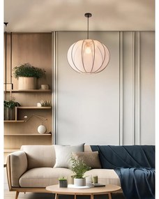 Biała lampa wisząca z tekstylnym kloszem ø 52 cm Mellow – Candellux Lighting