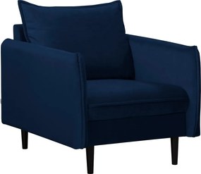 Ciemnoniebieski aksamitny fotel Juli – Ropez