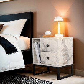 Stolik nocny Glimmer Fressia Marble Black