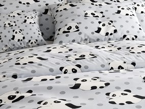 PrzytulneMieszkanie.pl PrzytulneMieszkanie.pl Pościel z mikrowłókna PANDA szare Rozmiar pościeli: 70 x 90 cm | 140 x 200 cm
