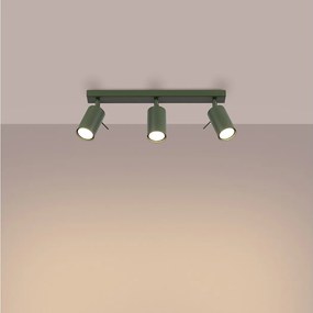 Lampa sufitowa nowoczesny Briix, stal - 3 źródło światła 3000K - L.45 x H.17 cm - zielony oliwkowy