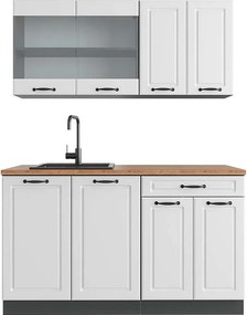 Pojedyncza kuchnia biały dworek/antracyt 140x60x81.6 r-line