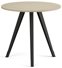 Stolik kawowy PRIMO ZEN, średnica 80 cm, czarna podstawa, brzoza