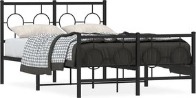 Czarne metalowe łóżko małżeńskie 140x200cm S1-S49