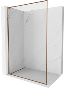 Mexen Kioto-F L ścianka prysznicowa Walk-in z ramką 55 x 202 cm, transparent 8 mm, różowe złoto - 800-055-174-60-00