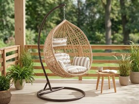 Jasnobrązowy fotel wiszący TROPIKAL ze stojakiem