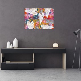 Obraz - Serce na abstrakcyjnym tle (70x50 cm)