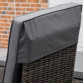 Outsunny polirattanowy leżak ogrodowy z bocznym stolikiem regulowanym aluminium