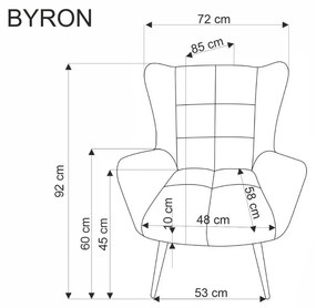 Fotel tapicerowany BYRON oliwkowy HALMAR