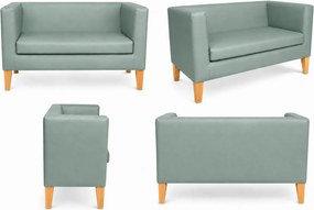 Sofa Monaco : Kolor nogi - Drewno, Kolor tkaniny - EKO-SKÓRA - 7D, Typ tkaniny - Eko-skóra , Wysokość nogi - 15 cm