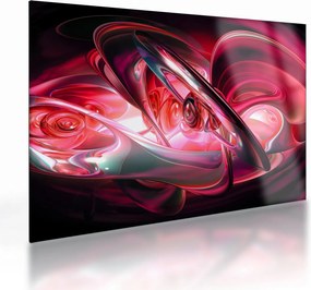 Obraz na szkle - czerwone fraktale (70x50 cm)