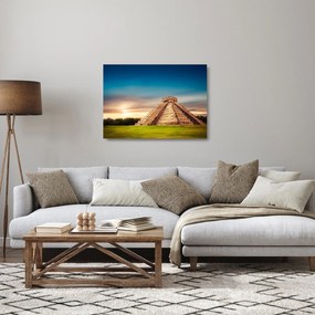 Obraz na szkle słynnego pomnika Majów (70x50 cm)