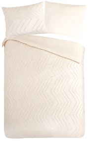 Kremowa pościel jednoosobowa z mikrowłókna 140x220 cm Pure Zigzag – Good Morning