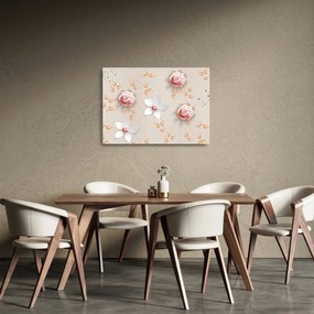 Obraz na szkle - Kwiaty róży (70x50 cm)