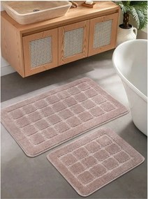 Brązowe dywaniki łazienkowe zestaw 2 szt. 50x80 cm Kareli – Foutastic