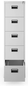 Metalowa szafa kartotekowa SARA V5, 460 x 1630 x 620 mm, szara