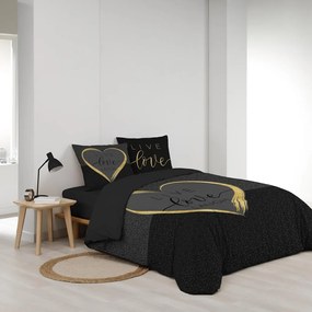Czarna bawełniana pościel dwuosobowa 200x200 cm Crazy Love – douceur d'intérieur