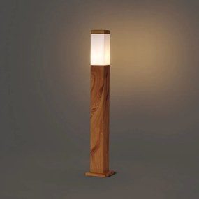 Nowoczesna lampa podłogowa zewnętrzna stalowa z nadrukiem drewna 80 cm IP44 - Malois