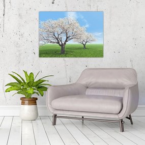 Obraz na szkle - drzewa (70x50 cm)