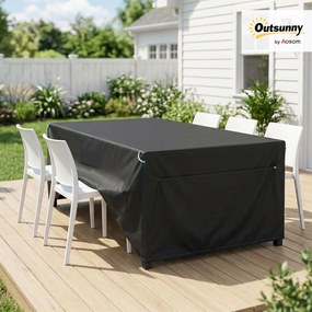 Outsunny Osłona na Meble Ogrodowe Zimowa Wodoodporna Odporny na Wiatr Anti-UV Pokrowiec 420D Oxford 180x120x74 cm Czarny | Aosom PL