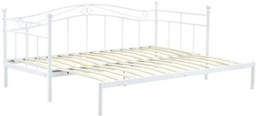 Łóżko 90x200 180x200 rozkładane, białe metalowe ARIZA 207/104-194/86