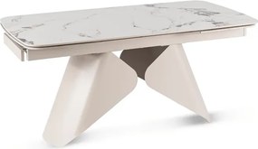 Stół Rozkładany Prostokątny VERONA 160-240 cm Ceramiczny Biały Marmur/Kaszmir Nowoczesny