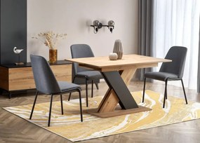Stół Helios 130-175|76 cm – elegancki proskokątny rozkładany stół z płyty laminowanej w kolorze dębu