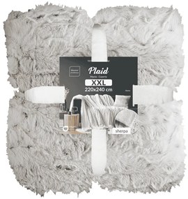 Szarobeżowy koc ze sztucznego futra 220x240 cm Alaska – douceur d'intérieur