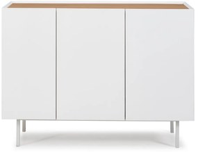 Biała niska komoda w dekorze dębu 110x85 cm Arista – Teulat