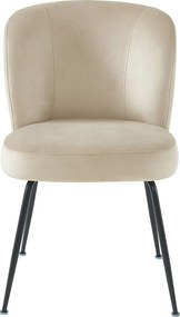 Zestaw 2 krzeseł z weluru i metalu – kolor beżowy – POLPONA marki Pascal MORABITO