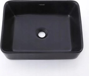 Umywalka nablatowa ceramiczna matowa czarna stawiana na blat prostokątna