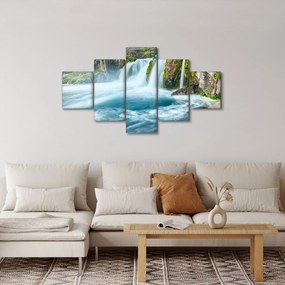 Obraz - Skały z wodospadami (125x70 cm)