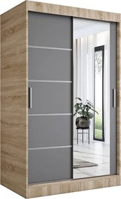 Przesuwna szafa w kolorze dąb sonoma + antracyt F8-B09