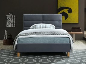 Łóżko tapicerowane SIERRA VELVET 120x200 szare SIGNAL