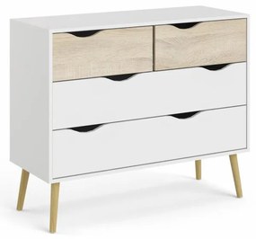 Biała komoda OSLO 75395 z 4 szufladami