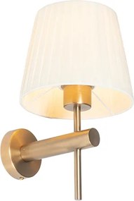 Nowoczesna lampa ścienna biała z brązem - Pluk
