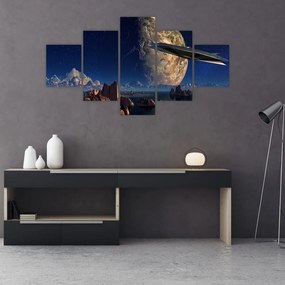 Obraz - Przybycie kosmitów (125x70 cm)