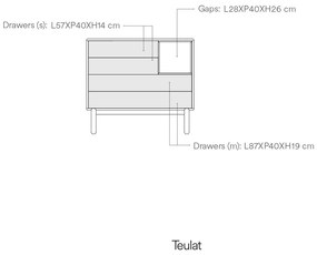 Ciemnoszara niska komoda 90x90 cm Corvo – Teulat