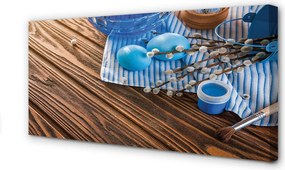 Zdjęcie na płótnie Jajka, Farba i Bazie na Deskach