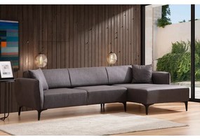 Ciemnoszara sofa narożna Belissimo, narożnik prawy – Balcab Home